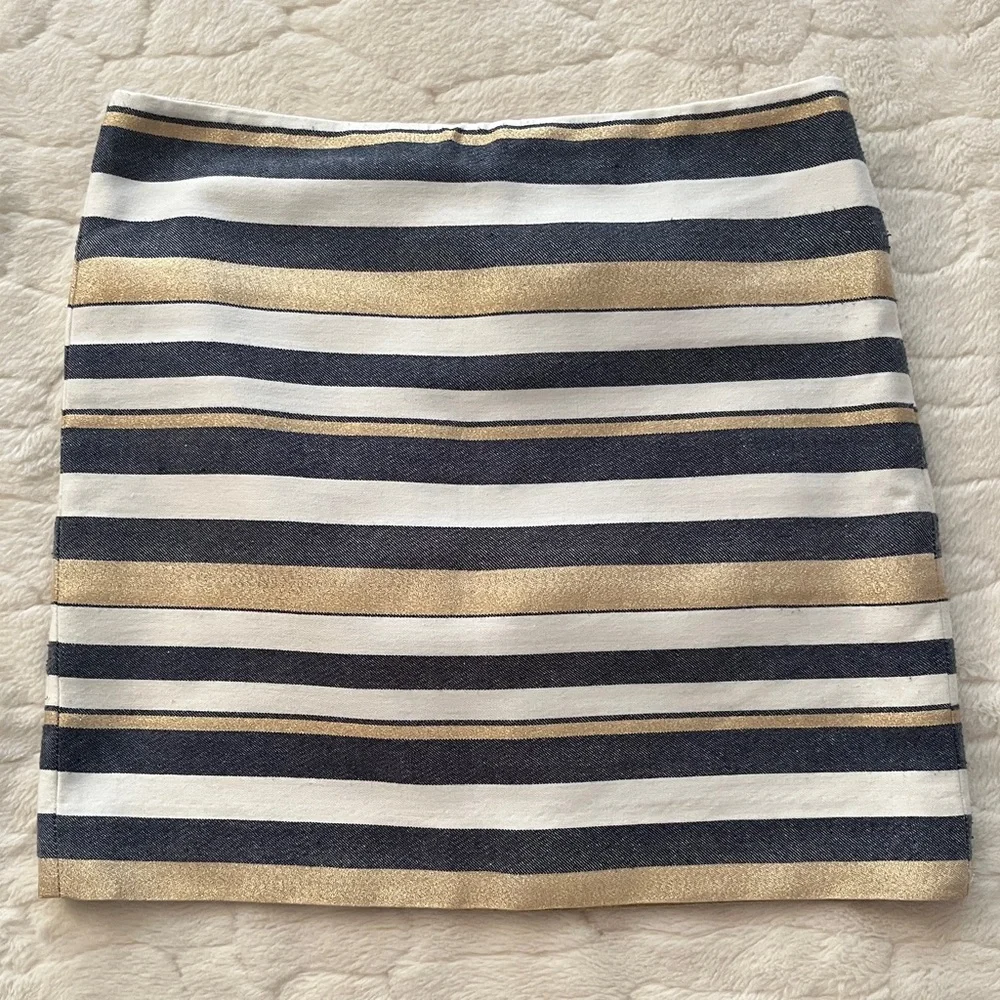 J. Crew Metallic Stripe Mini Skirt size 00